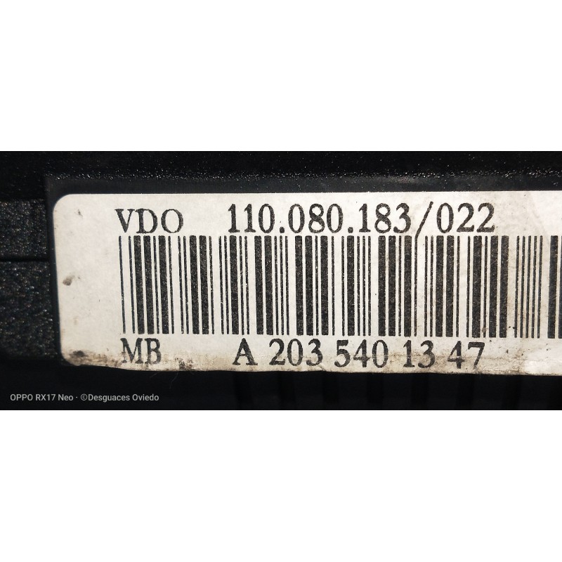 Recambio de cuadro instrumentos para mercedes clase c (w203) berlina 220 cdi (203.006) referencia OEM IAM A2035401347 1100801830