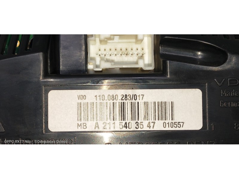 Recambio de cuadro instrumentos para mercedes clase e (w211) berlina e 270 cdi (211.016) referencia OEM IAM A2115403547 11008028