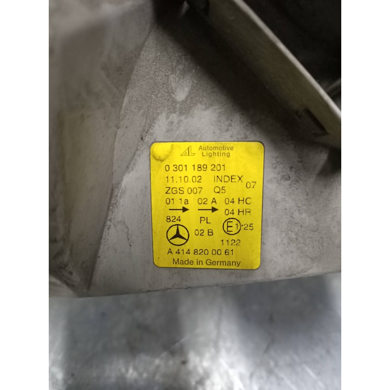 Recambio de faro izquierdo para mercedes vaneo (w414) furgoneta compacta 1.7 cdi diesel cat referencia OEM IAM 0301189201 A41482