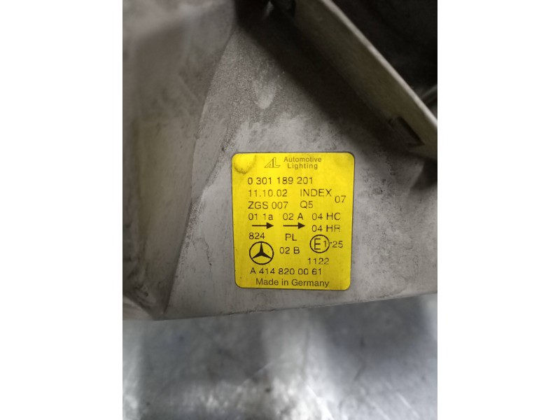 Recambio de faro izquierdo para mercedes vaneo (w414) furgoneta compacta 1.7 cdi diesel cat referencia OEM IAM 0301189201 A41482