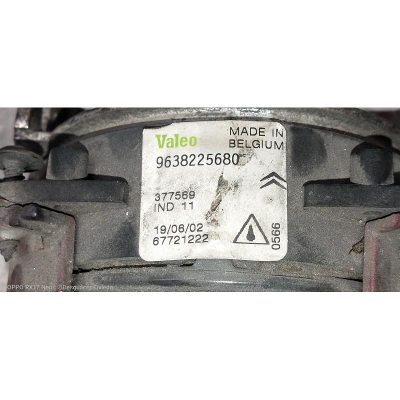 Recambio de faro antiniebla izquierdo para citroen xsara picasso 2.0 16v exclusive referencia OEM IAM 9638225680  