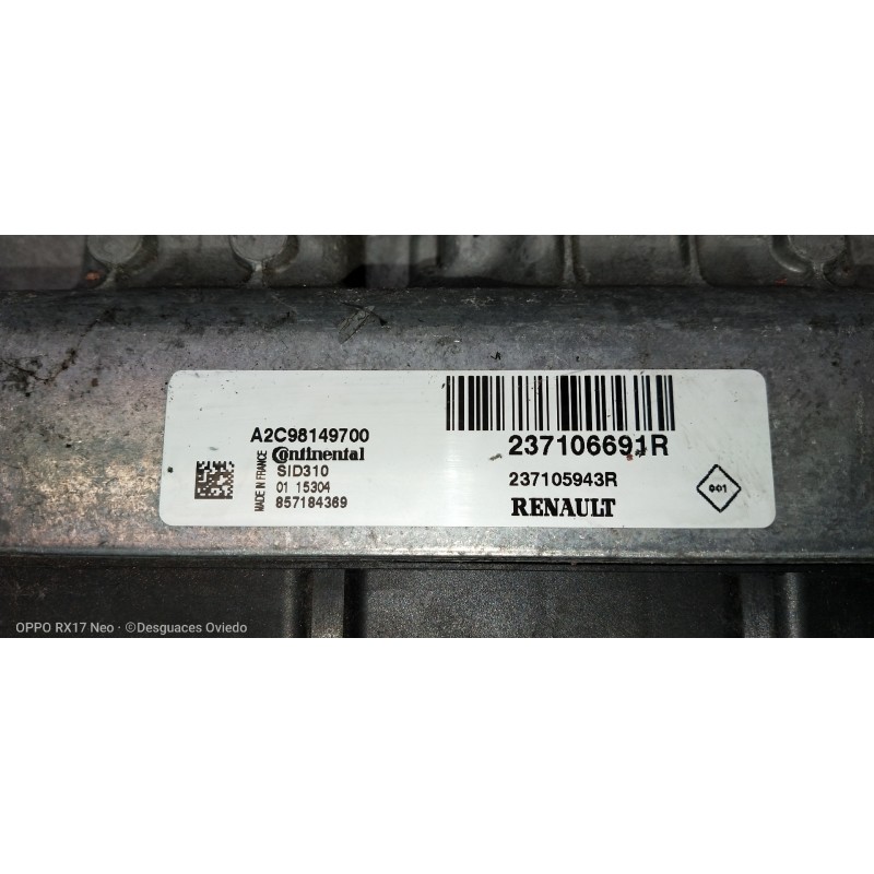 Recambio de centralita motor uce para renault megane iii berlina 5 p business referencia OEM IAM 237106691R 237105943R A2C981497