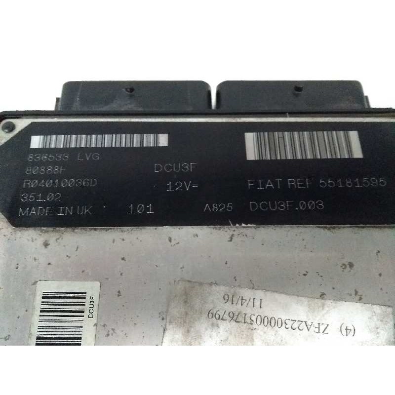 Recambio de centralita motor uce para fiat doblo cargo (223) 1.9 diesel cat referencia OEM IAM R04010036D 55181595 80888F