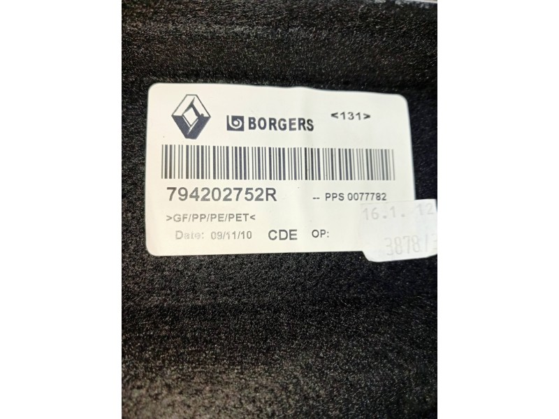 Recambio de bandeja trasera para renault scenic iii dynamique referencia OEM IAM 794202752R  