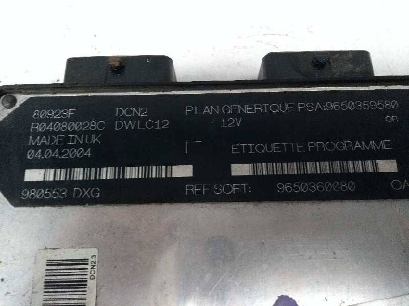 Recambio de centralita motor uce para fiat scudo (222) 1.9 d basis kasten referencia OEM IAM R04080028C 9650359580 9650360080 80