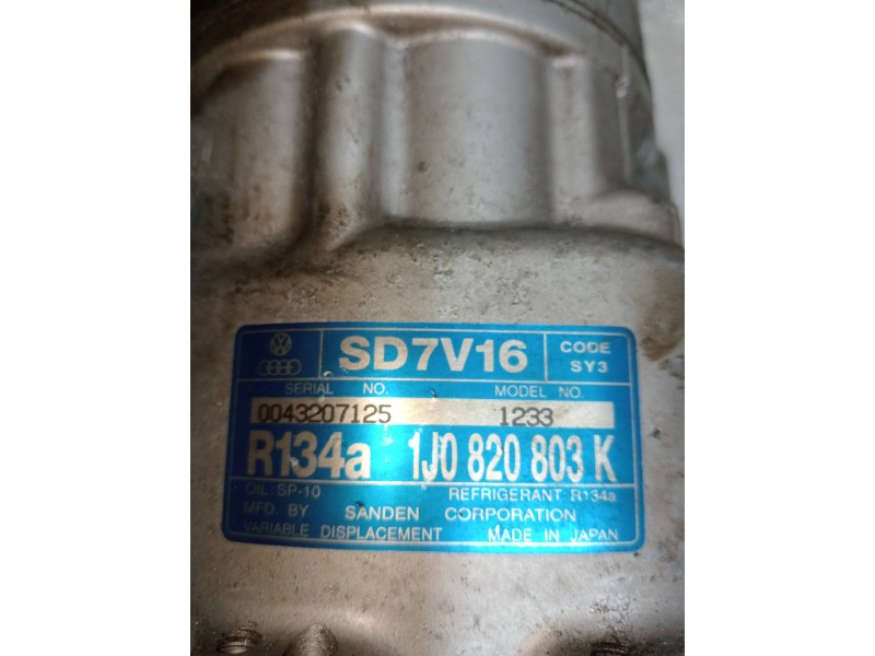 Recambio de compresor aire acondicionado para volkswagen golf iv berlina (1j1) soul referencia OEM IAM SD7V161233 1J0820803K 