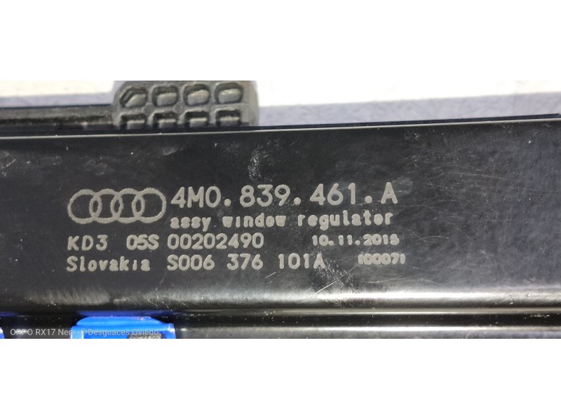 Recambio de elevalunas trasero izquierdo para audi q7 (4m) 3.0 tdi quattro referencia OEM IAM 4M0839461A 8W0959802 