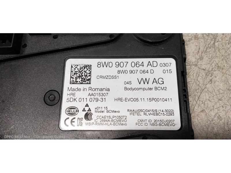 Recambio de modulo electronico para audi q7 (4m) 3.0 tdi quattro referencia OEM IAM 8W0907064AD 5DK01107931 