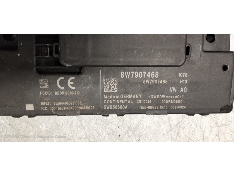 Recambio de modulo electronico para audi q7 (4m) 3.0 tdi quattro referencia OEM IAM 8W7907468 5WK50600A 