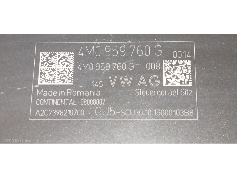 Recambio de modulo electronico para audi q7 (4m) 3.0 tdi quattro referencia OEM IAM 4M0959760G A2C7398210700 