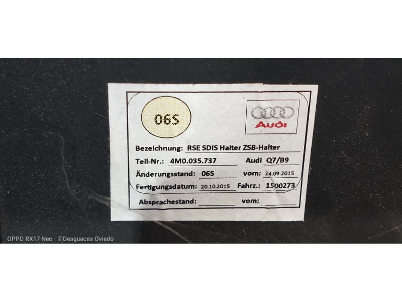 Recambio de modulo electronico para audi q7 (4m) 3.0 tdi quattro referencia OEM IAM 4M0035737  