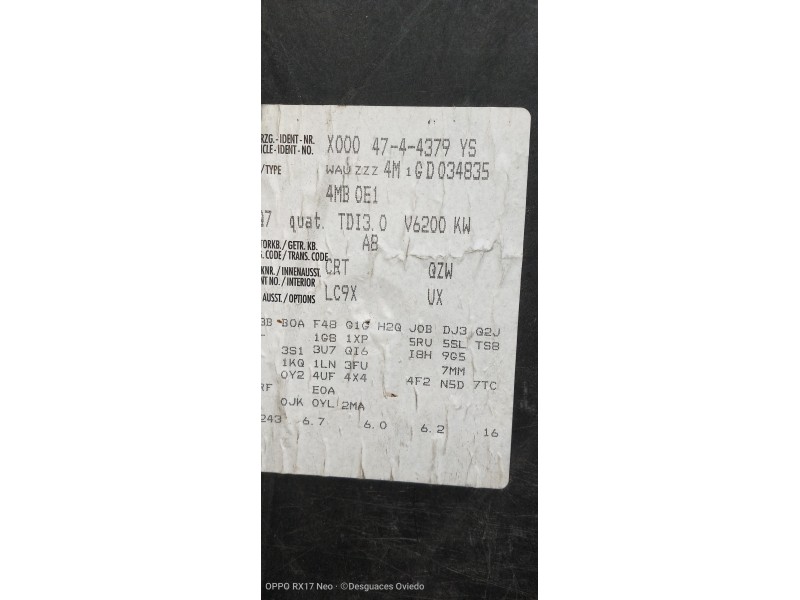 Recambio de modulo electronico para audi q7 (4m) 3.0 tdi quattro referencia OEM IAM 4M0035621B  