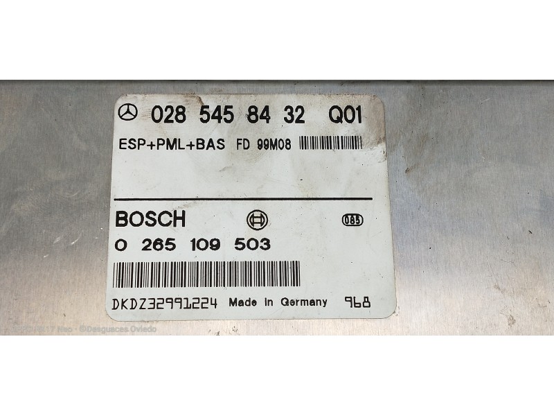 Recambio de centralita abs para mercedes clase s (w220) berlina 430 (220.070) referencia OEM IAM 0285458432 0265109503 