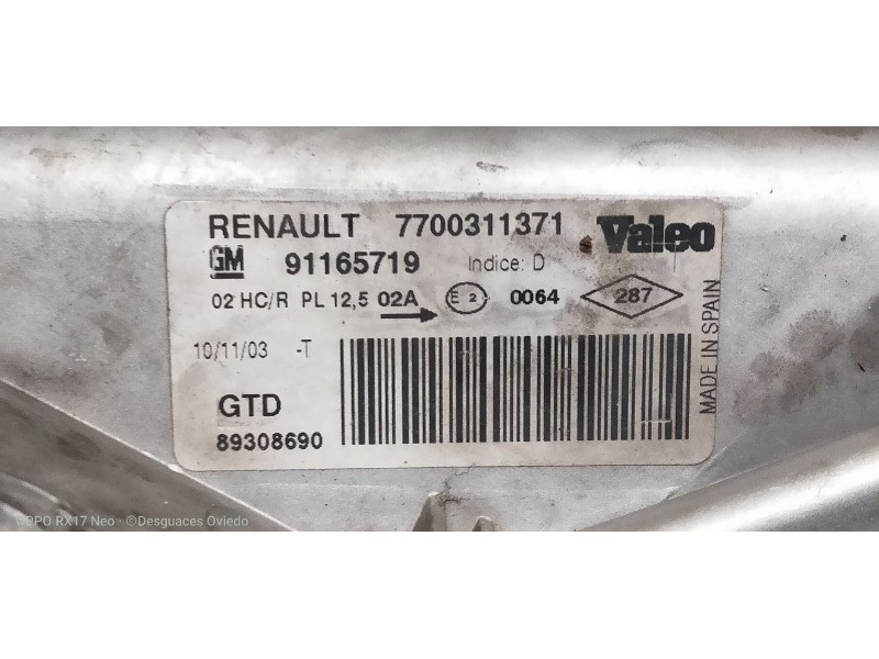 Recambio de faro izquierdo para renault trafic caja cerrada (ab 4.01) l1h1 caja cerrada, corto referencia OEM IAM 7700311371 911