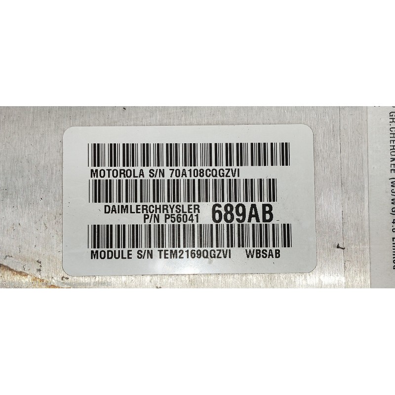 Recambio de centralita motor uce para jeep gr.cherokee (wj/wg) 4.0 limited referencia OEM IAM P56041689AB  