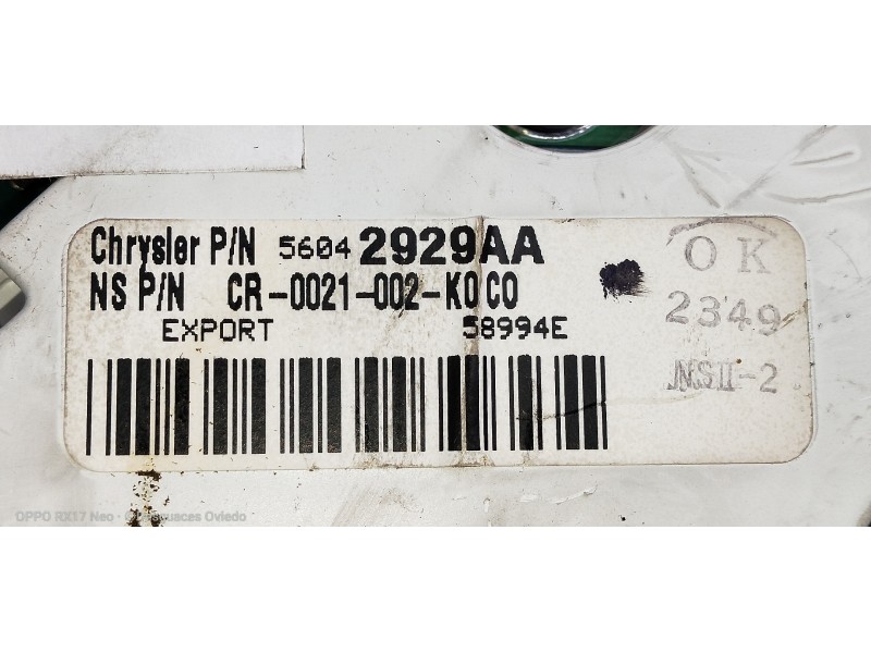 Recambio de cuadro instrumentos para jeep gr.cherokee (wj/wg) 4.0 limited referencia OEM IAM 56042929AA CR0021002K0C0 