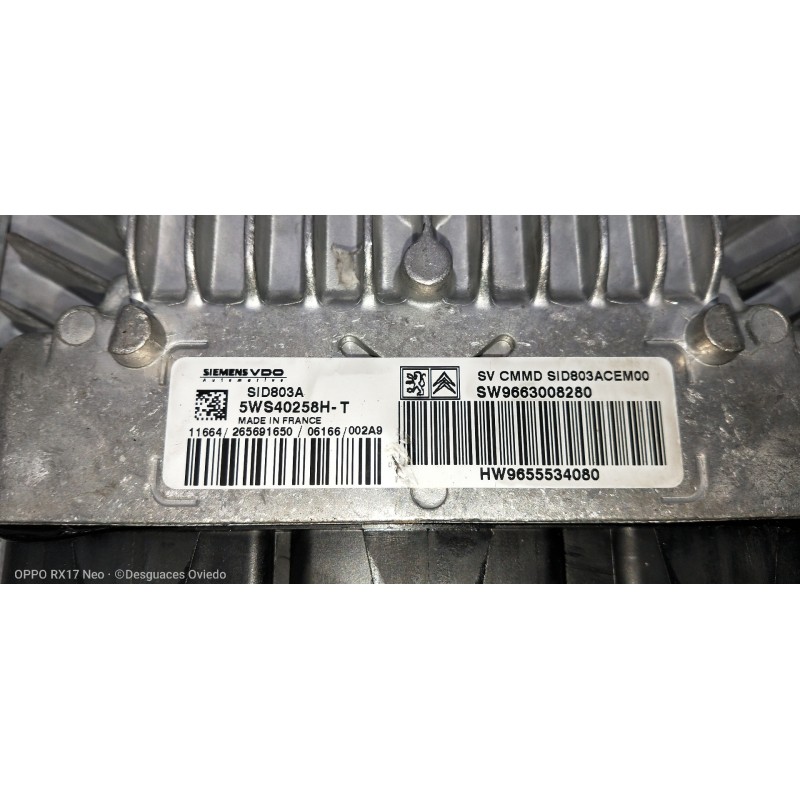 Recambio de centralita motor uce para citroen c5 berlina sx (e) referencia OEM IAM 5WS40258HT SW9663008280 HW9655534080 