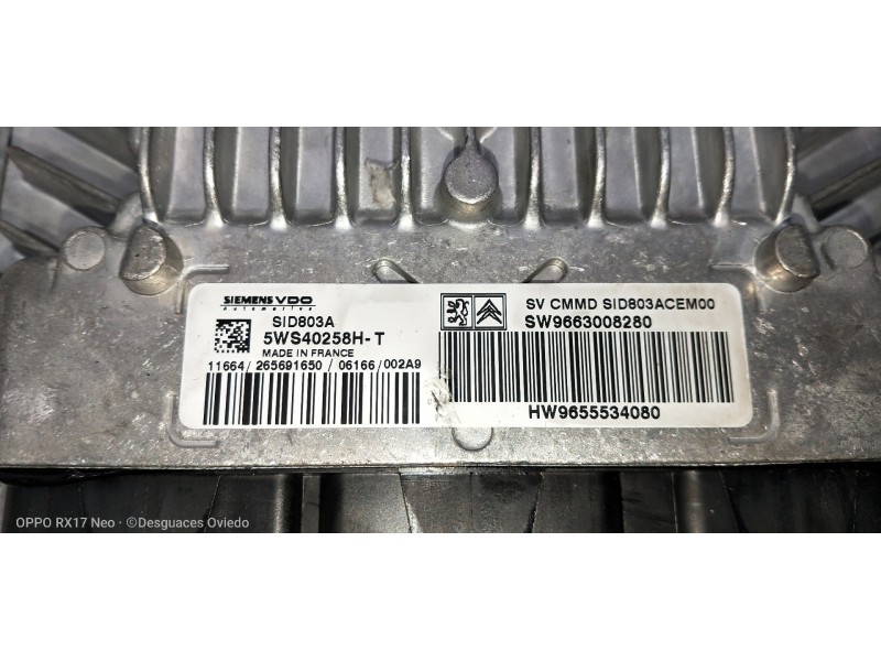 Recambio de centralita motor uce para citroen c5 berlina sx (e) referencia OEM IAM 5WS40258HT SW9663008280 HW9655534080 