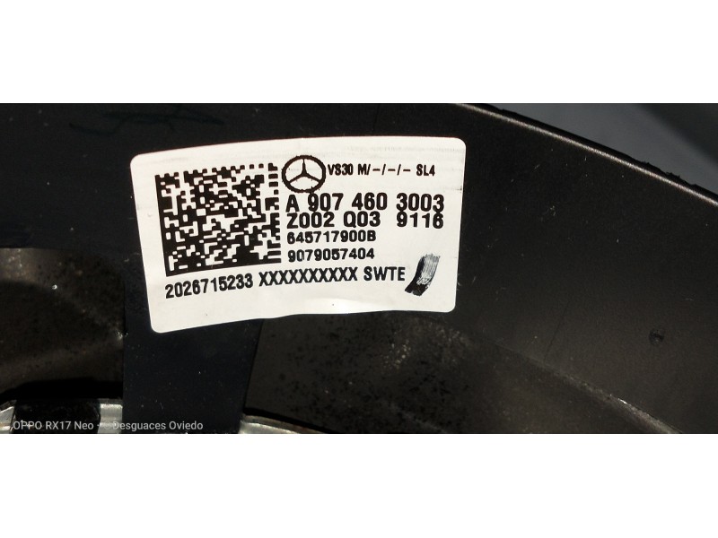 Recambio de volante para mercedes sprinter iii furgón fwd 2.1 cdi cat referencia OEM IAM A9074603003  