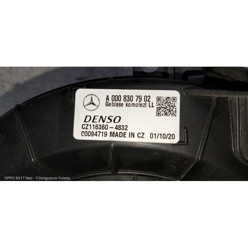 Recambio de motor calefaccion para mercedes sprinter iii furgón fwd 2.1 cdi cat referencia OEM IAM A0008307902 CZ1163604832 A000