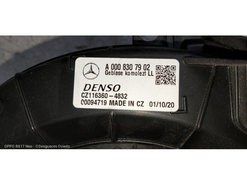 Recambio de motor calefaccion para mercedes sprinter iii furgón fwd 2.1 cdi cat referencia OEM IAM A0008307902 CZ1163604832 A000