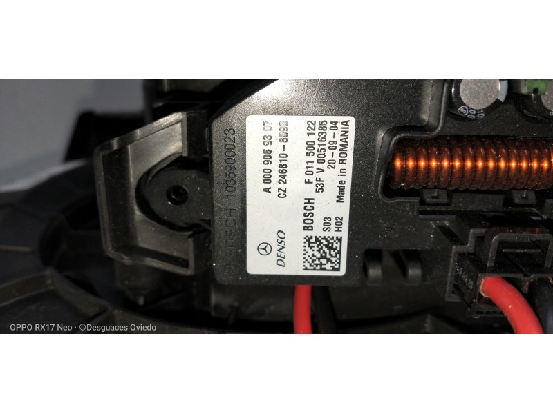 Recambio de motor calefaccion para mercedes sprinter iii furgón fwd 2.1 cdi cat referencia OEM IAM A0008307902 CZ1163604832 A000