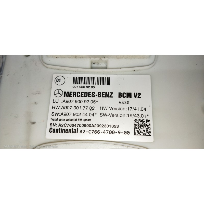Recambio de modulo electronico para mercedes sprinter iii furgón fwd 2.1 cdi cat referencia OEM IAM A2C7664700900 A9079009205 A9