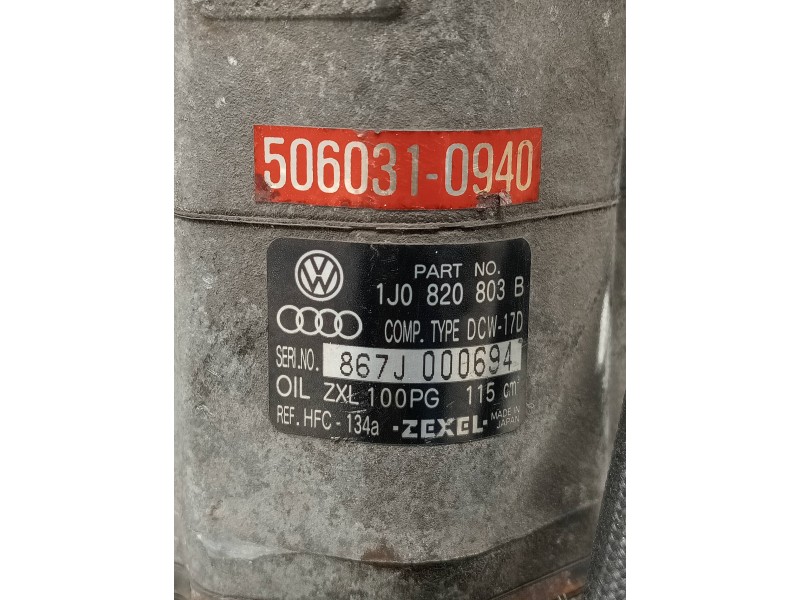 Recambio de compresor aire acondicionado para audi a3 (8l) 1.9 tdi ambiente referencia OEM IAM 1J0820803B 5060310940 