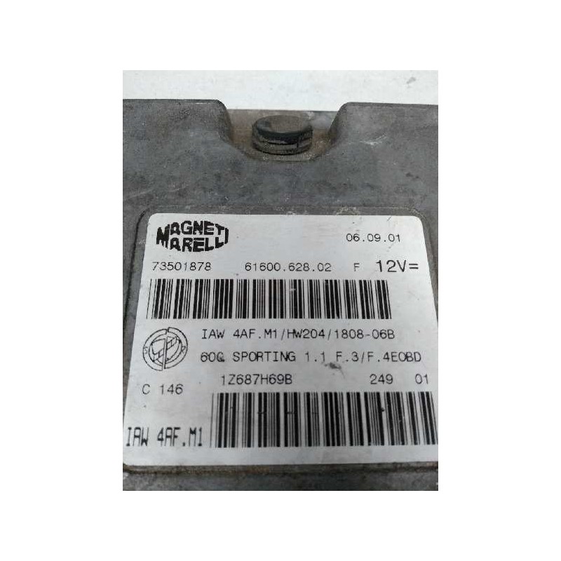 Recambio de centralita motor uce para fiat seicento (187) 1.1 cat referencia OEM IAM IAW4AFM1 73501878 6160062802