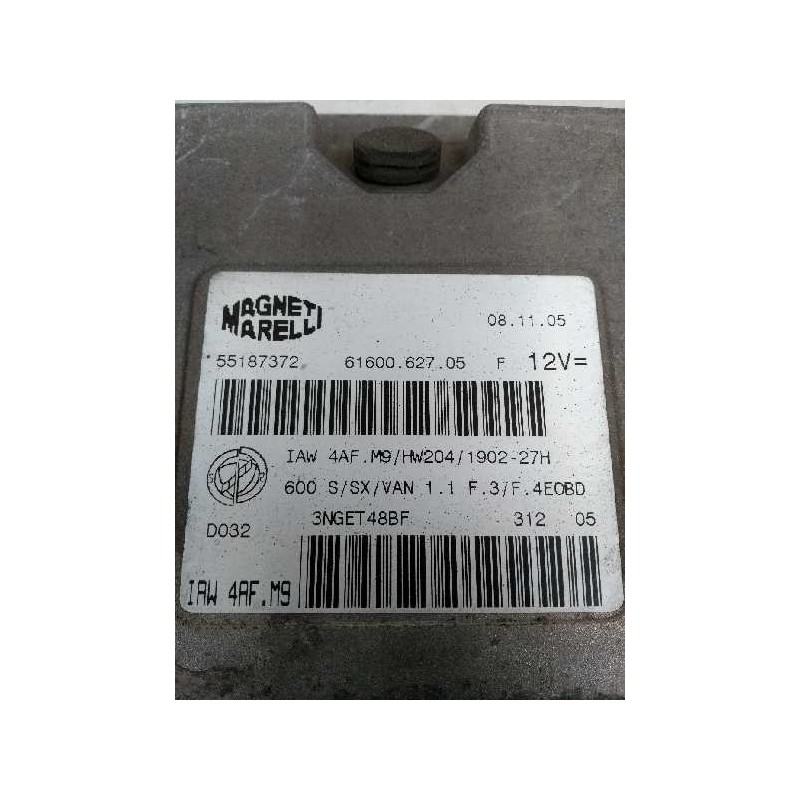 Recambio de centralita motor uce para fiat seicento (187) 1.1 cat referencia OEM IAM IAW4AFM9 55187372 6160062705