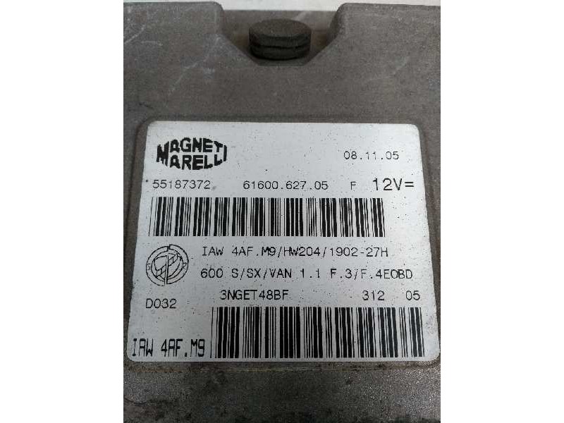 Recambio de centralita motor uce para fiat seicento (187) 1.1 cat referencia OEM IAM IAW4AFM9 55187372 6160062705