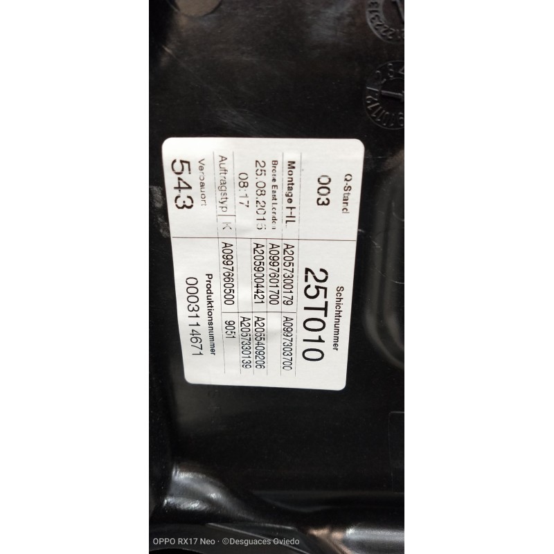 Recambio de elevalunas trasero izquierdo para mercedes clase c (w205) lim. 2.1 cdi cat referencia OEM IAM A2057300179 A099730370