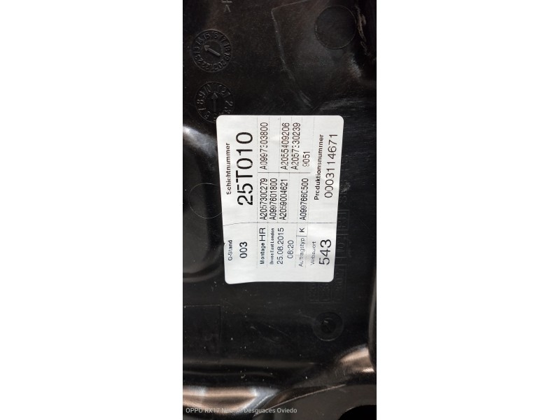Recambio de elevalunas trasero derecho para mercedes clase c (w205) lim. 2.1 cdi cat referencia OEM IAM A2057300279 A099730800 A
