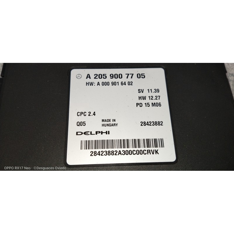Recambio de modulo electronico para mercedes clase c (w205) lim. 2.1 cdi cat referencia OEM IAM A2059007705 A0009016402 28423882