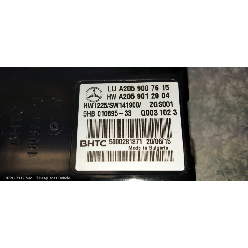 Recambio de modulo electronico para mercedes clase c (w205) lim. 2.1 cdi cat referencia OEM IAM A2059007615 A2059012004 5HB01089