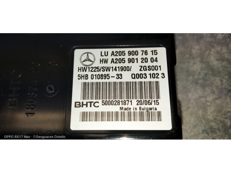 Recambio de modulo electronico para mercedes clase c (w205) lim. 2.1 cdi cat referencia OEM IAM A2059007615 A2059012004 5HB01089
