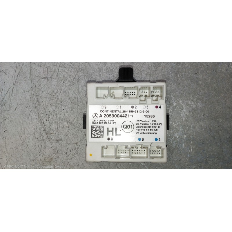 Recambio de modulo electronico para mercedes clase c (w205) lim. 2.1 cdi cat referencia OEM IAM A2059004421 A2059010407 A2229025