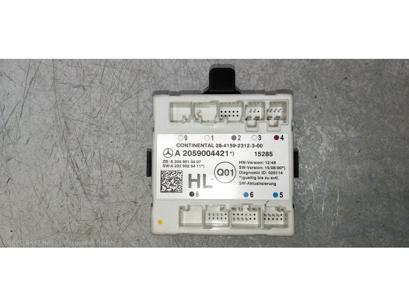 Recambio de modulo electronico para mercedes clase c (w205) lim. 2.1 cdi cat referencia OEM IAM A2059004421 A2059010407 A2229025