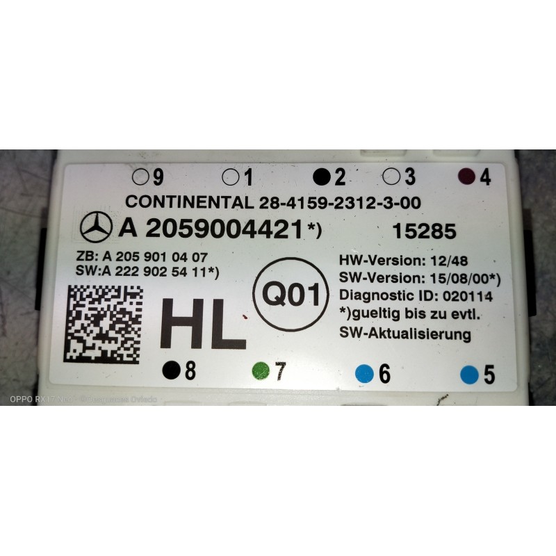 Recambio de modulo electronico para mercedes clase c (w205) lim. 2.1 cdi cat referencia OEM IAM A2059004421 A2059010407 A2229025