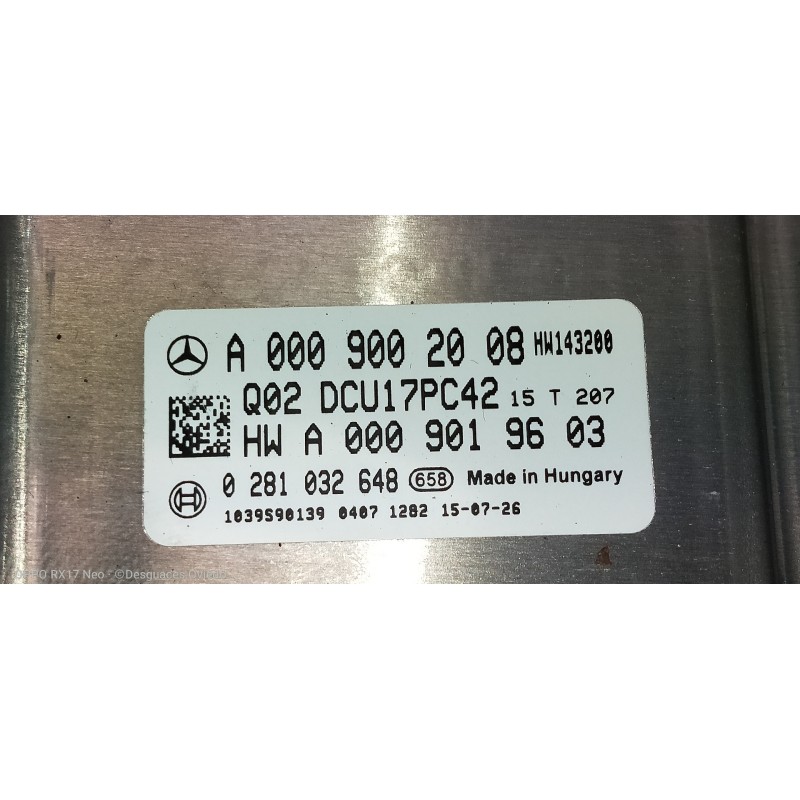 Recambio de modulo electronico para mercedes clase c (w205) lim. 2.1 cdi cat referencia OEM IAM 0281032648 A0009002008 A00090196