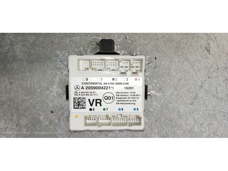 Recambio de modulo electronico para mercedes clase c (w205) lim. 2.1 cdi cat referencia OEM IAM A2059004221 A2059010207 A2229025