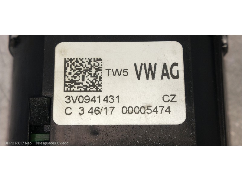 Recambio de mando luces para skoda superb (3v3) active referencia OEM IAM 3V0941431  