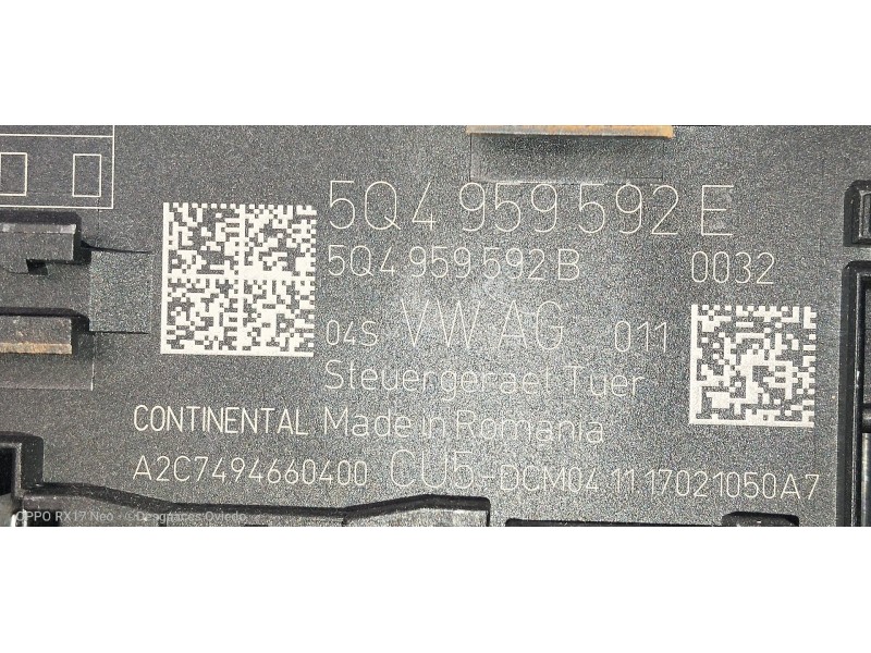 Recambio de modulo electronico para skoda superb (3v3) active referencia OEM IAM 5Q4959592E 5Q4959592B A2C7494660400 