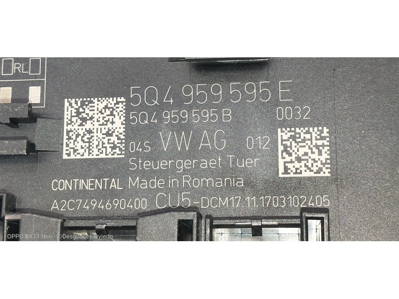 Recambio de modulo electronico para skoda superb (3v3) active referencia OEM IAM 5Q4959595E 5Q4959595B A2C7494690400 