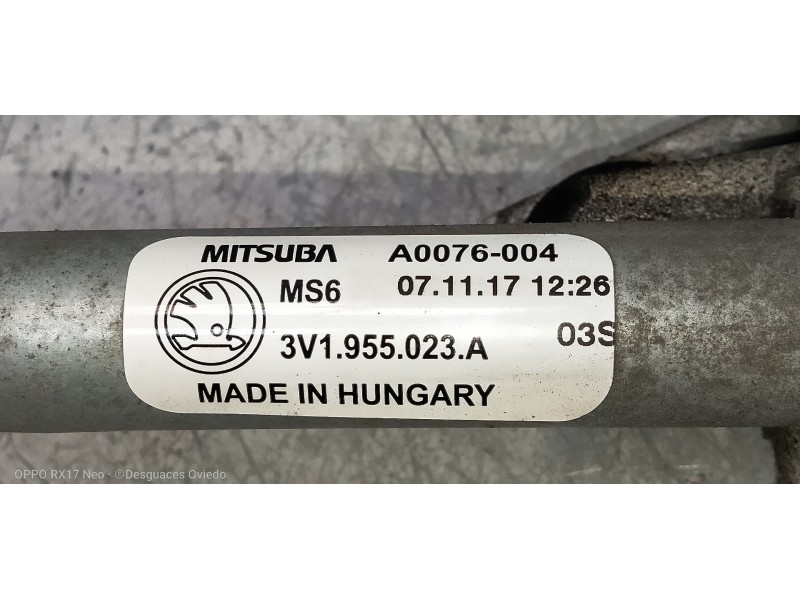 Recambio de motor limpia delantero para skoda superb (3v3) active referencia OEM IAM 3V1955119 3V1955023A 