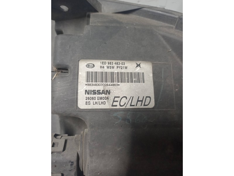 Recambio de faro izquierdo para nissan tiida (c11x/sc11x) acenta referencia OEM IAM 1ED98348303 26060EM00A 