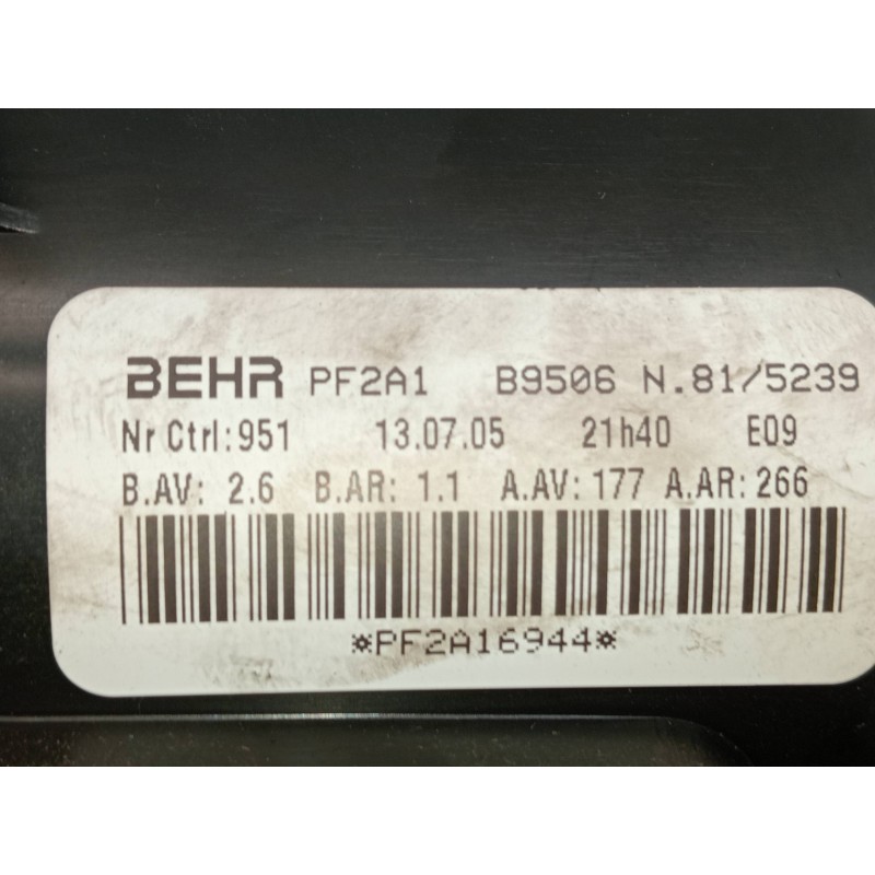 Recambio de motor calefaccion para peugeot 307 break/sw (s2) 1.6 16v cat referencia OEM IAM PF2A16944 PF2A1B9506  Recambio de motor calefaccion para peugeot 307 break/sw (s2) 1.6 16v cat referencia OEM IAM PF2A16944 PF2A1B9506