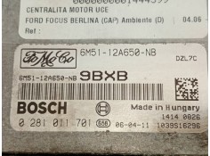 Recambio de centralita motor uce para ford focus berlina (cap) ambiente (d) referencia OEM IAM 6M5112A650NB 0281011701  2