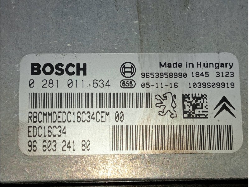 Recambio de centralita motor uce para peugeot 307 berlina (s2) x-line referencia OEM IAM 9660324180 0281011634 9653958980