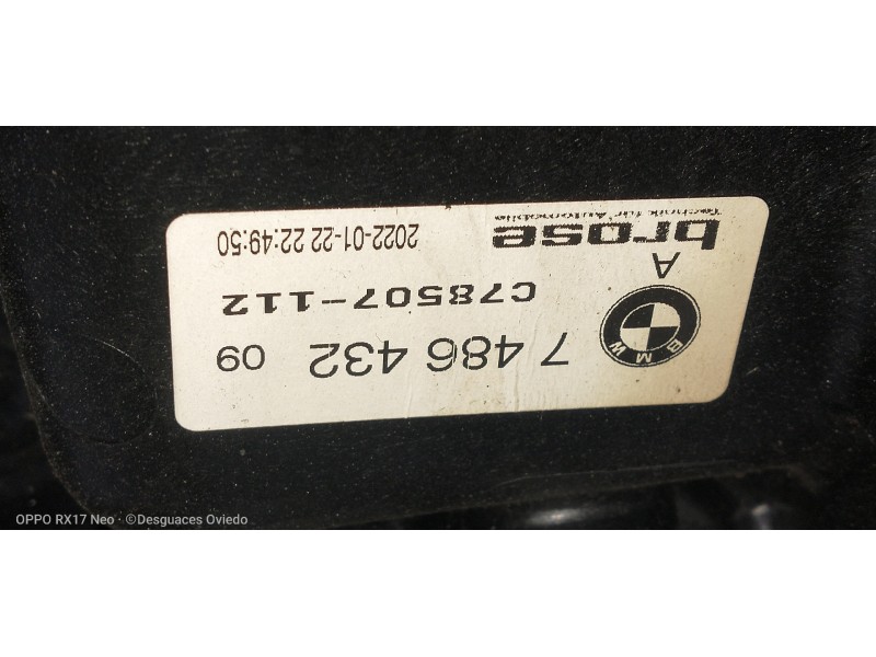 Recambio de elevalunas trasero derecho para bmw serie x3 (g01) referencia OEM IAM 7486432 7457252 C78507112 